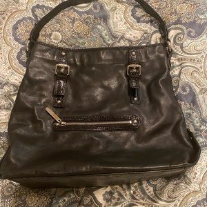 Black leather via spiga shoulder bag